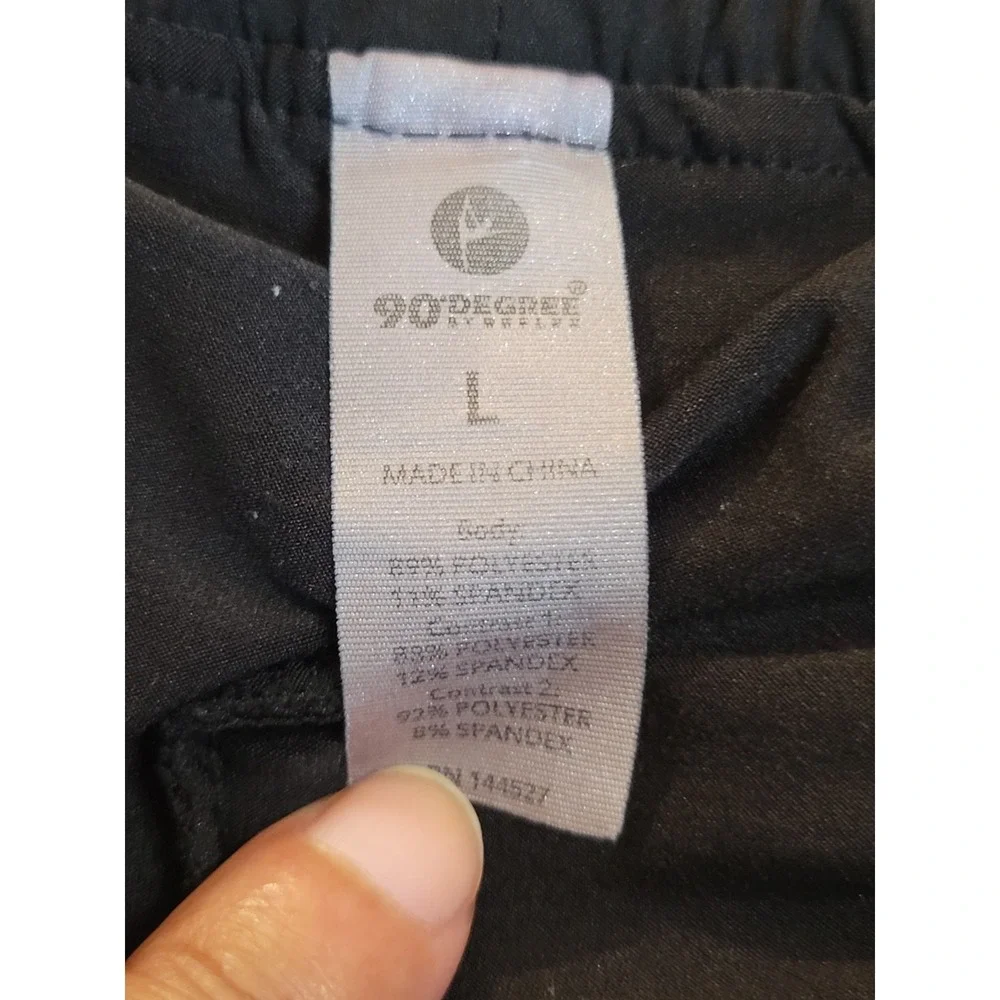 90 Degree By Reflex 2 in 1 Womens Shorts Black Running Athletic Gym Workout Sz L
